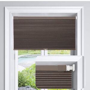 No Drill Blackout Honeycomb Shade, Brown